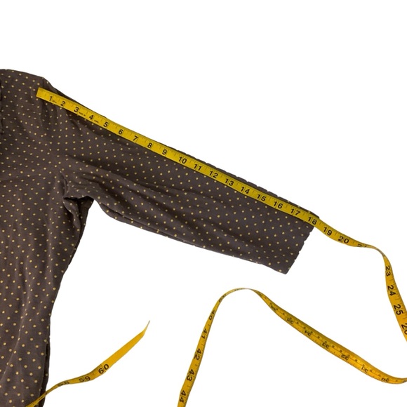 Boden Gray Yellow Polka Dot Knotted Detail Scoop Neck Long Sleeve Top Size 12 - Picture 11 of 14